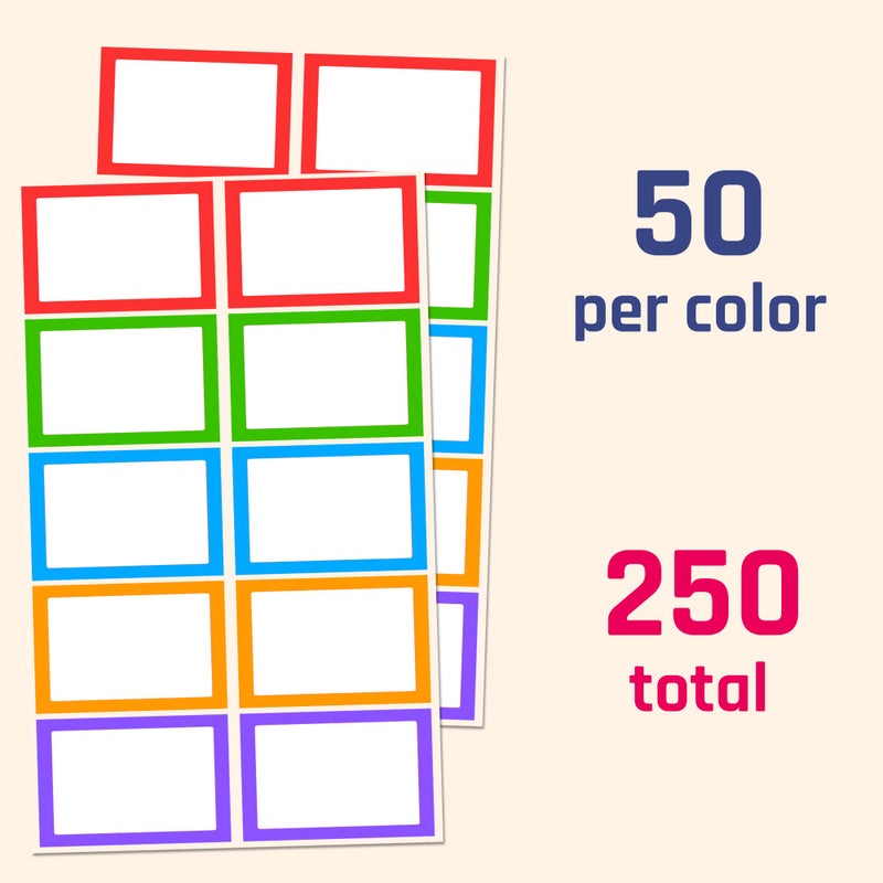 TownStix 250 Pack, Colored Name Tag Stickers Labels Sheets - 3" x 2" - Image 5
